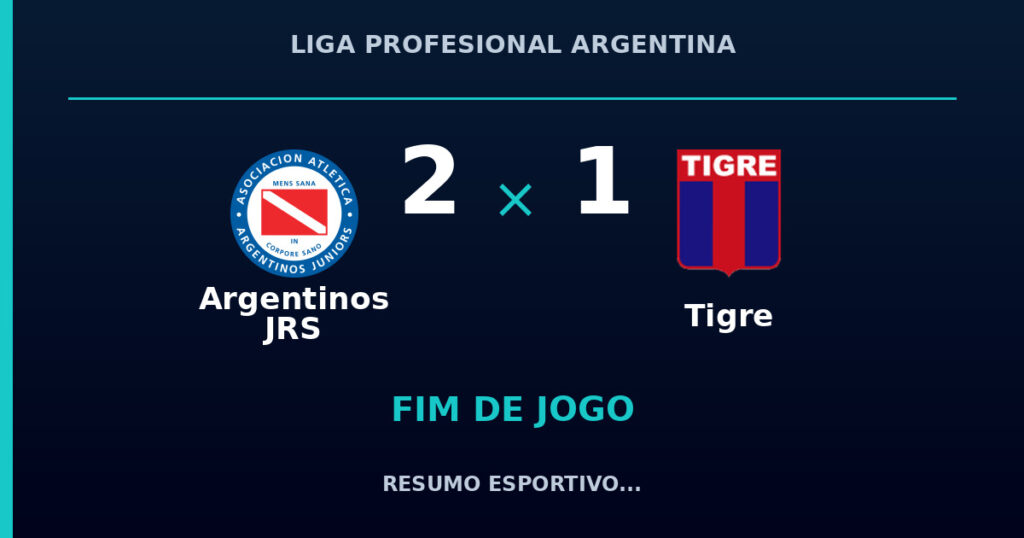 Argentinos JRS vence Tigre por 2 a 1