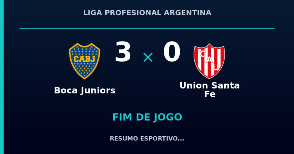 Boca Juniors vence Union Santa Fe por 3 a 0