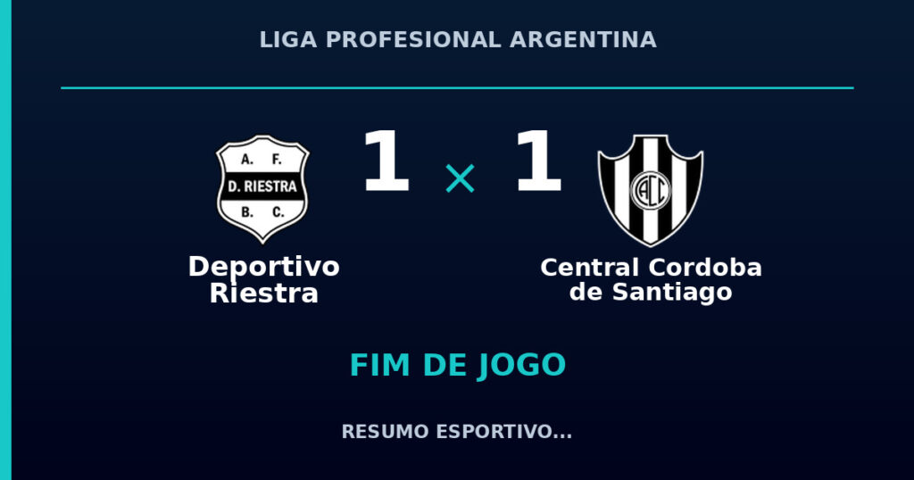 Deportivo Riestra e Central Cordoba de Santiago empatam por 1 a 1