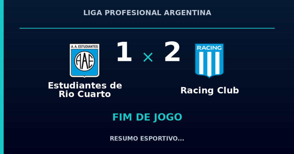 Racing Club vence Estudiantes de Rio Cuarto por 2 a 1