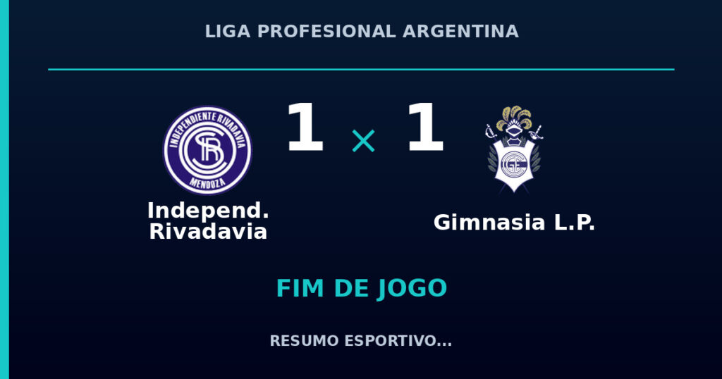 Independ. Rivadavia e Gimnasia L.P. empatam por 1 a 1