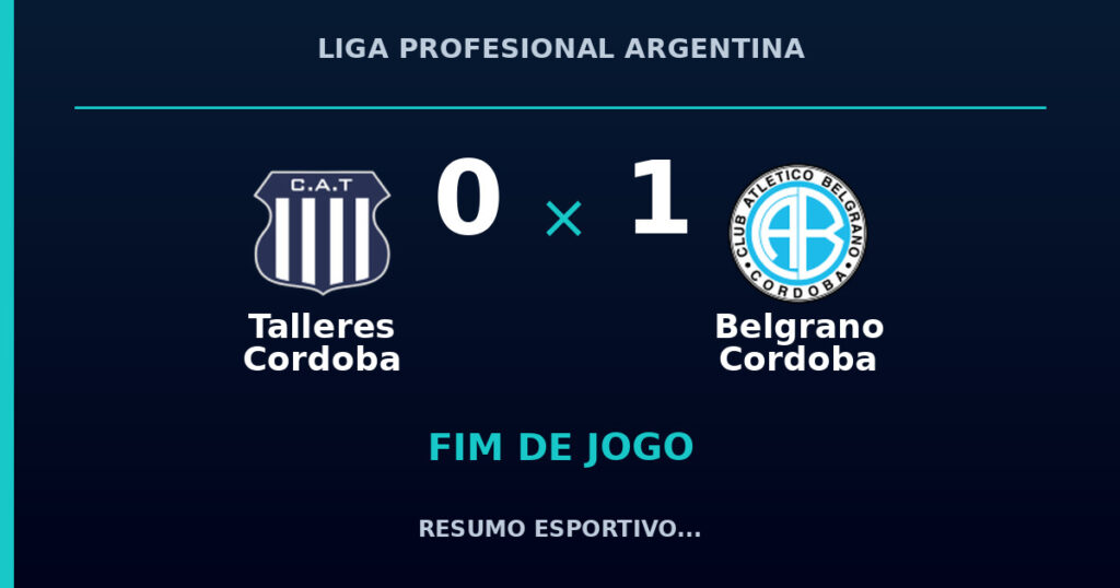 Belgrano Cordoba marca no fim e vence Talleres Cordoba por 1 a 0