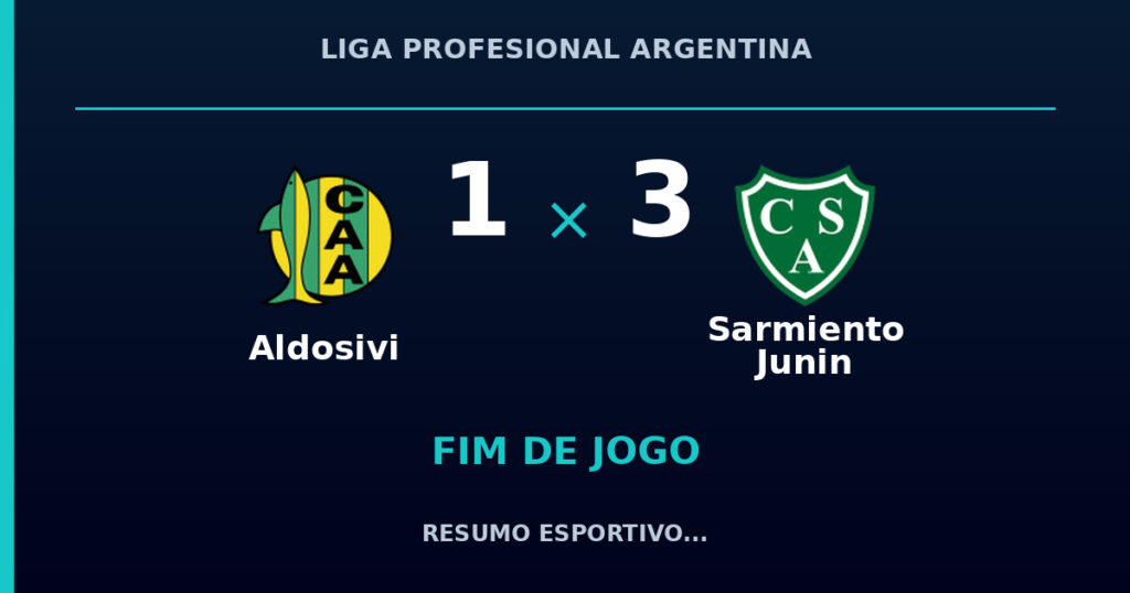 Sarmiento Junin vence Aldosivi por 3 a 1