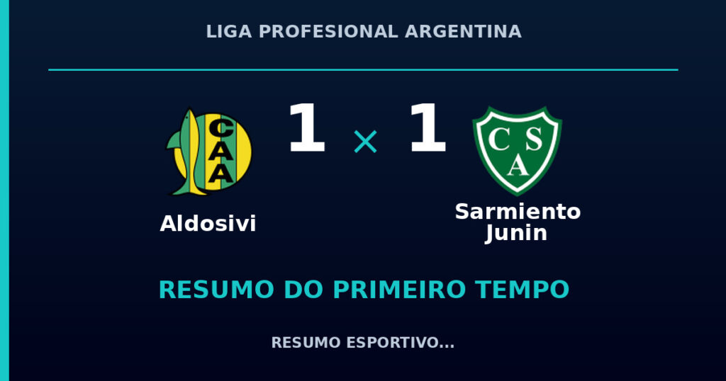 Aldosivi 1 x 1 Sarmiento Junin: como foi o primeiro tempo