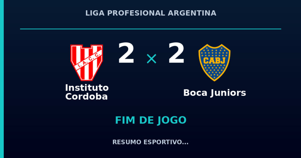 Instituto Cordoba e Boca Juniors empatam por 2 a 2