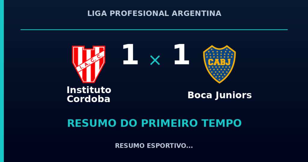 Instituto Cordoba 1 x 1 Boca Juniors: como foi o primeiro tempo