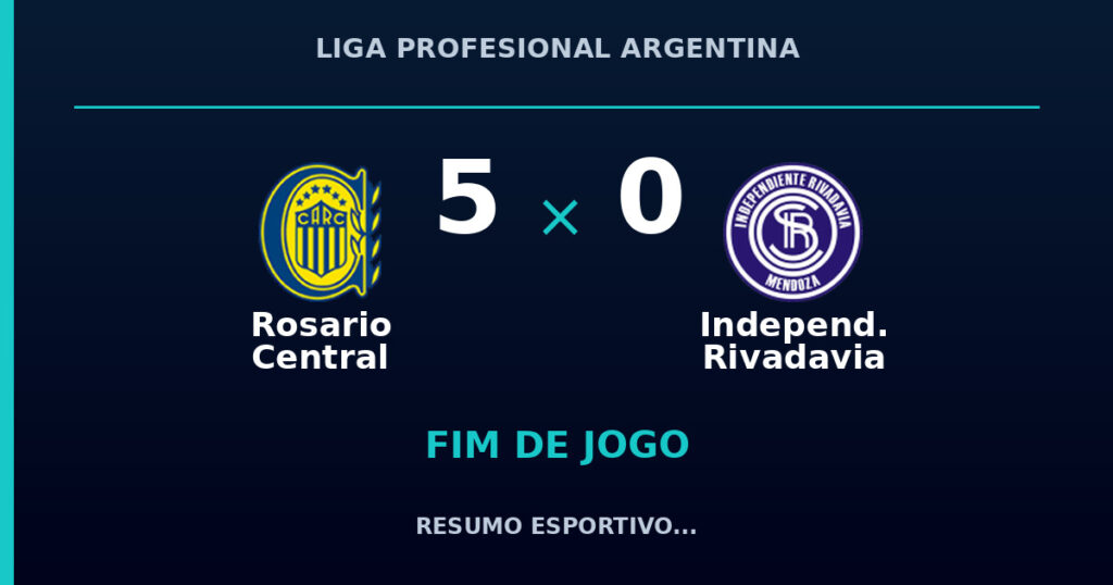 Rosario Central vence Independ. Rivadavia por 5 a 0