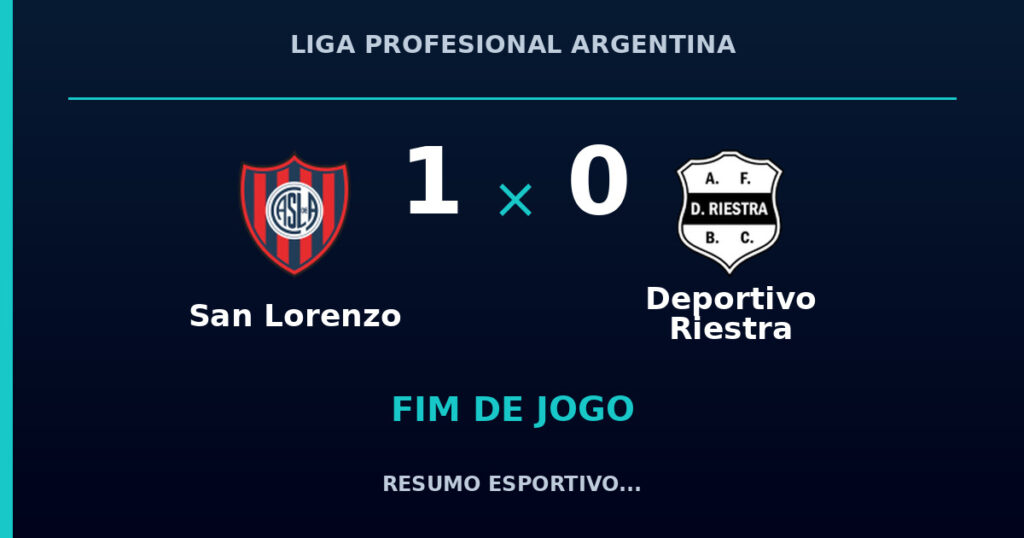 San Lorenzo vence Deportivo Riestra por 1 a 0