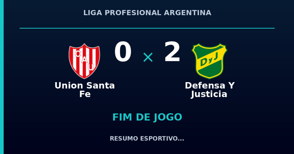 Defensa Y Justicia vence Union Santa Fe por 2 a 0