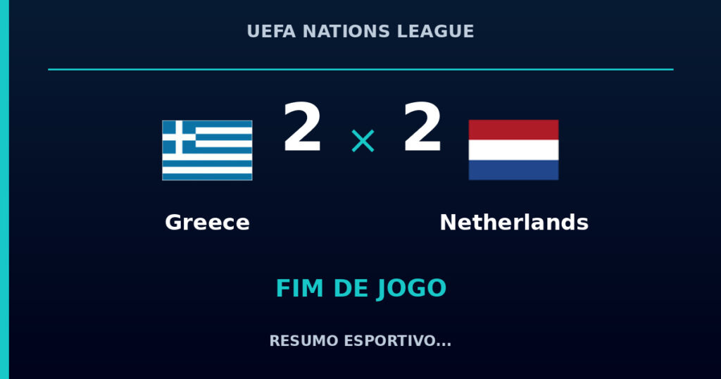 Greece e Netherlands empatam por 2 a 2