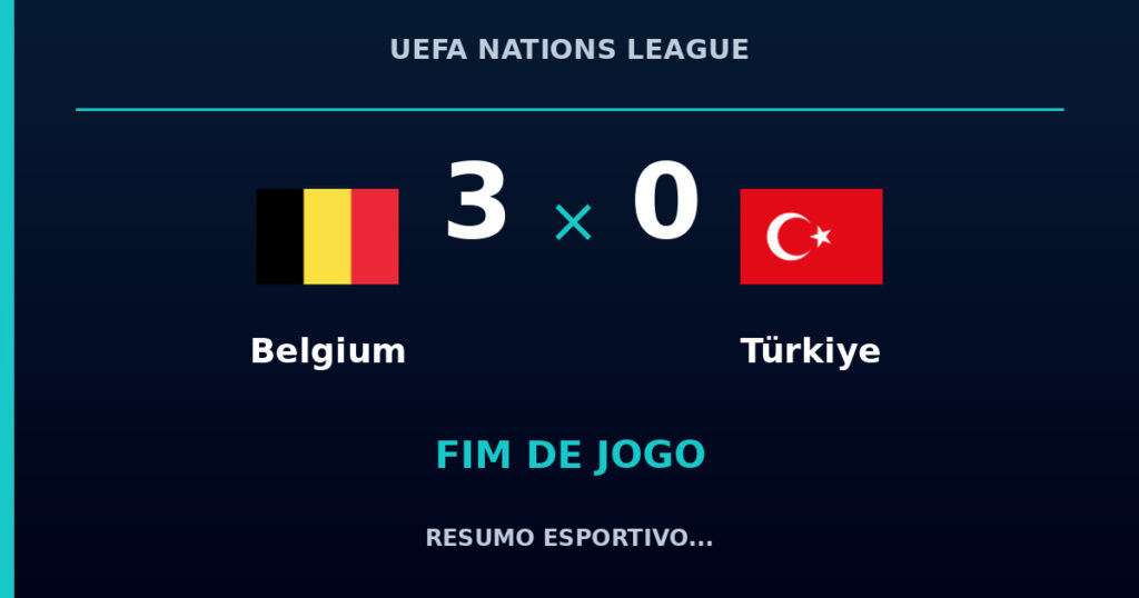 Belgium vence Türkiye por 3 a 0