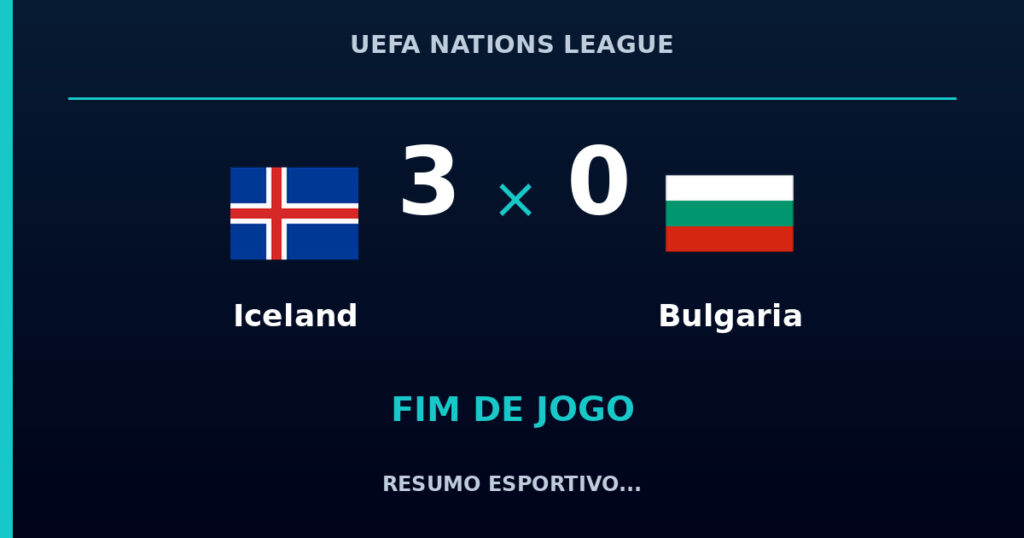 Iceland vence Bulgaria por 3 a 0