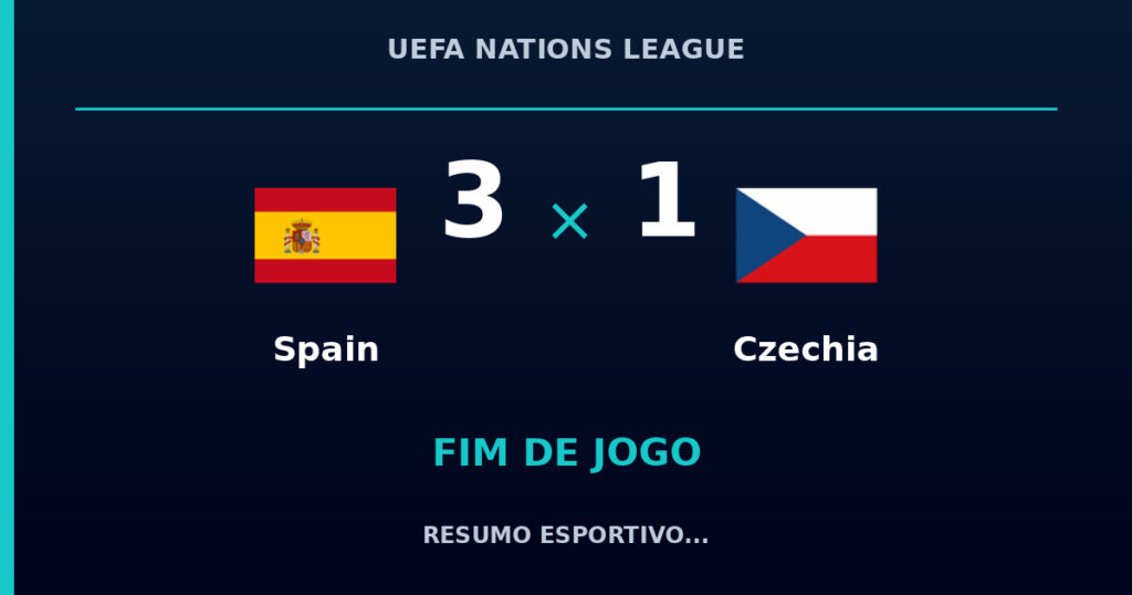 Spain vence Czechia por 3 a 1
