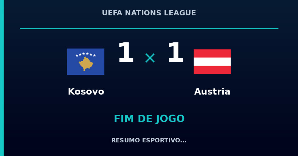 Kosovo e Austria empatam por 1 a 1