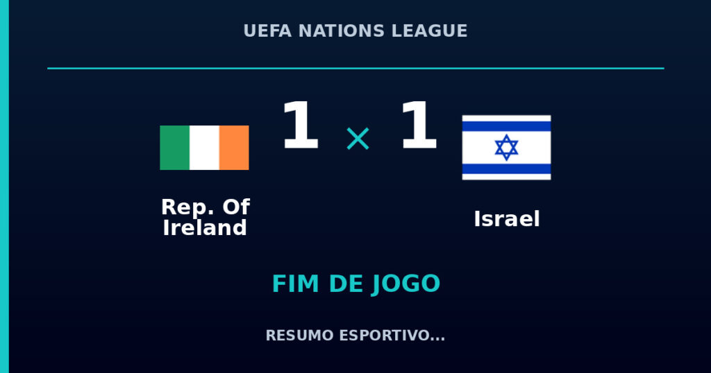 Rep. Of Ireland e Israel empatam por 1 a 1