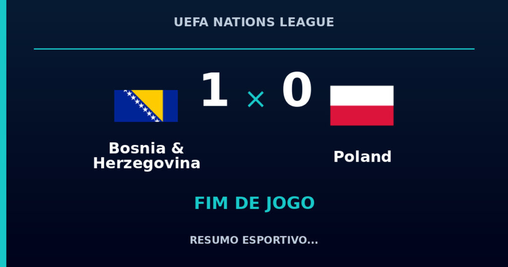 Bosnia & Herzegovina vence Poland por 1 a 0