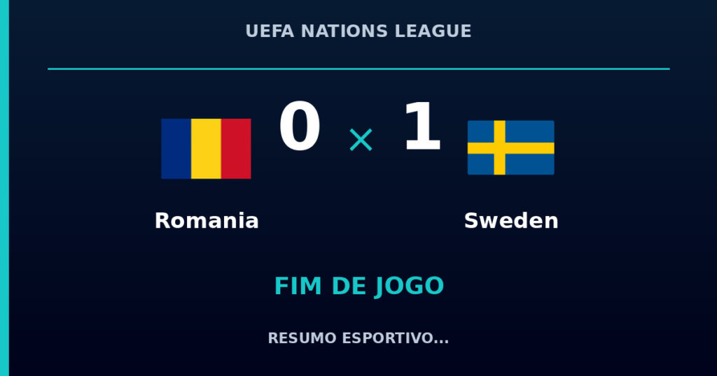 Sweden vence Romania por 1 a 0