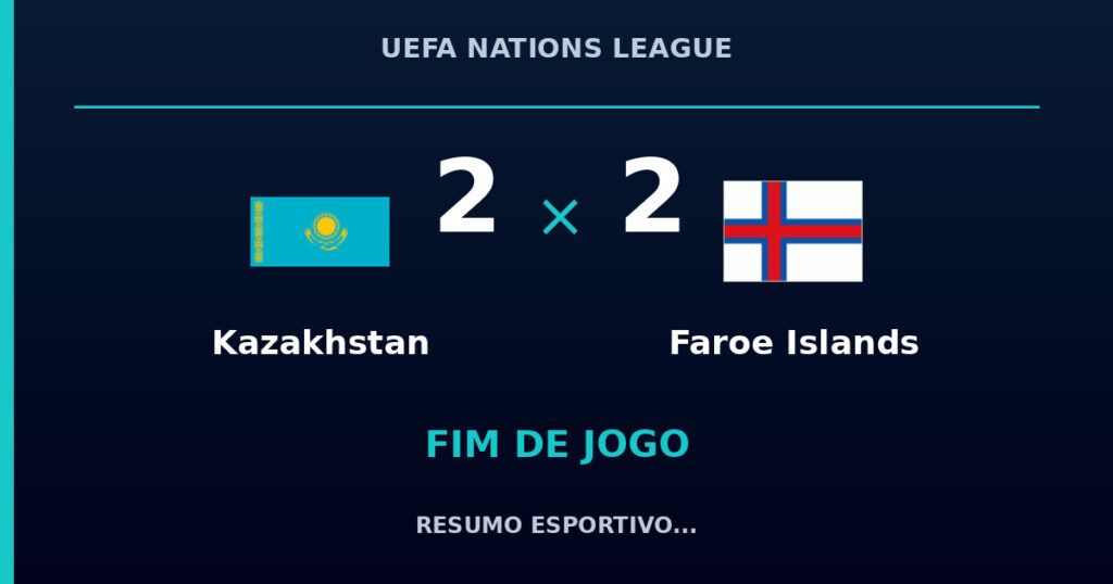 Kazakhstan e Faroe Islands empatam por 2 a 2