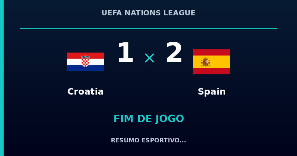 Spain marca no fim e vence Croatia por 2 a 1