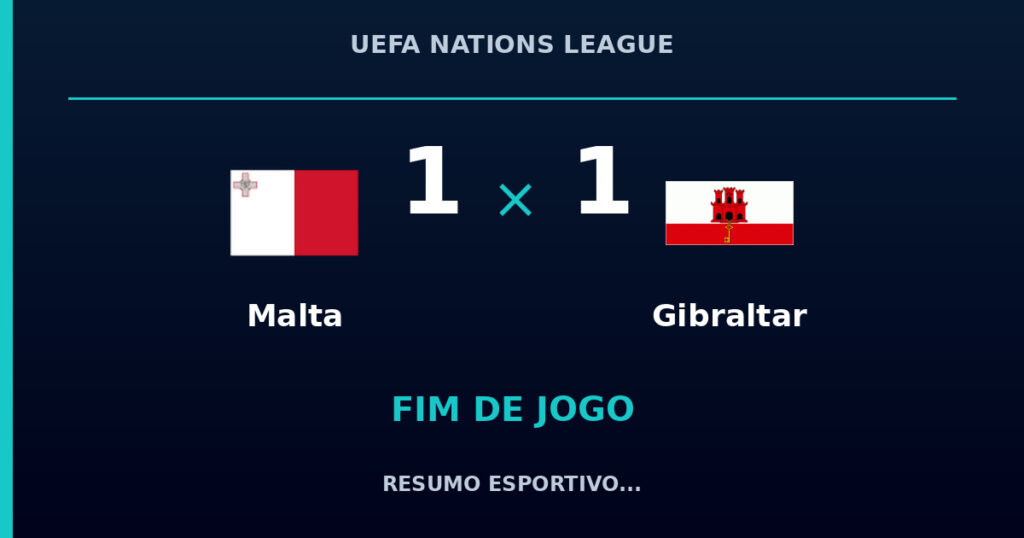 Malta e Gibraltar empatam por 1 a 1