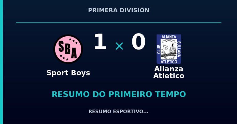 Sport Boys 1 x 0 Alianza Atletico: como foi o primeiro tempo