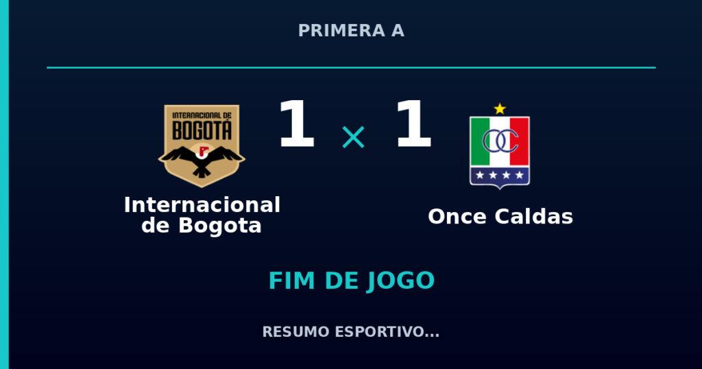 Internacional de Bogota e Once Caldas empatam por 1 a 1