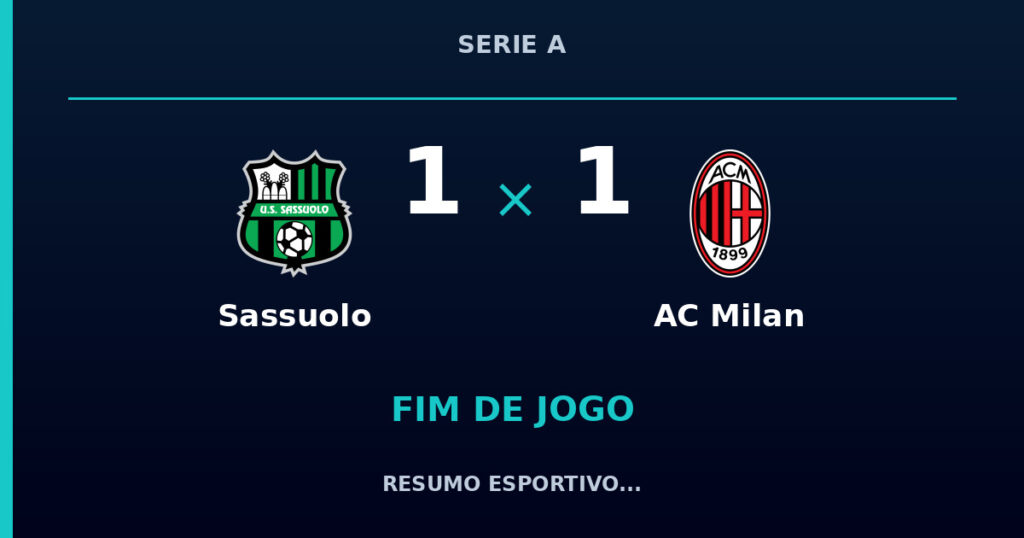 Sassuolo e AC Milan empatam por 1 a 1