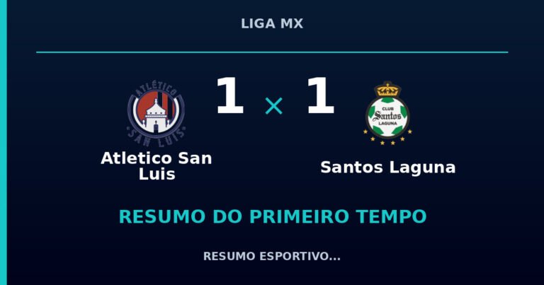 Atletico San Luis 1 x 1 Santos Laguna: como foi o primeiro tempo