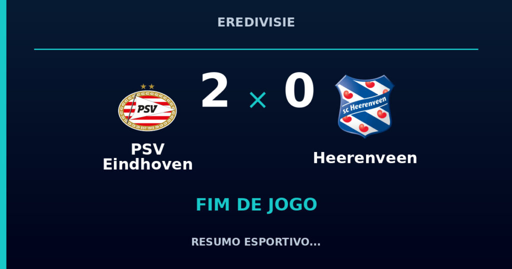 PSV Eindhoven vence Heerenveen por 2 a 0