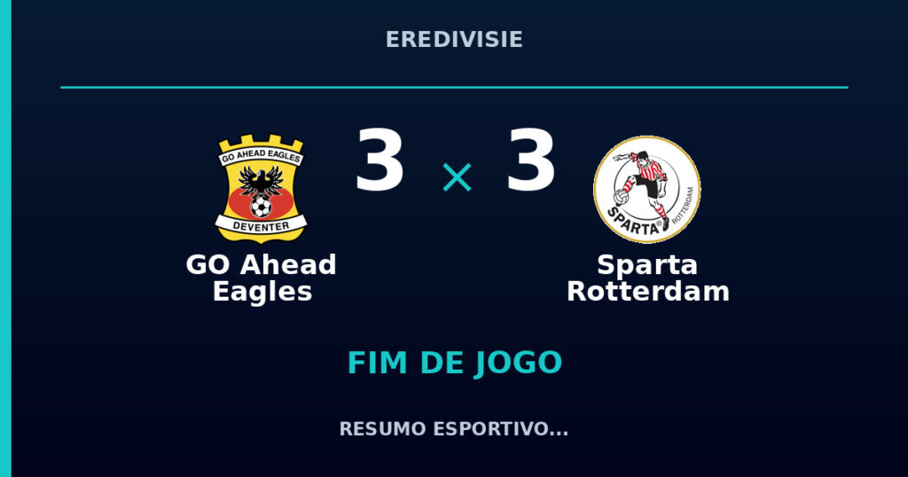 GO Ahead Eagles e Sparta Rotterdam empatam por 3 a 3