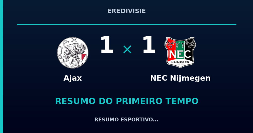 Ajax 1 x 1 NEC Nijmegen: como foi o primeiro tempo