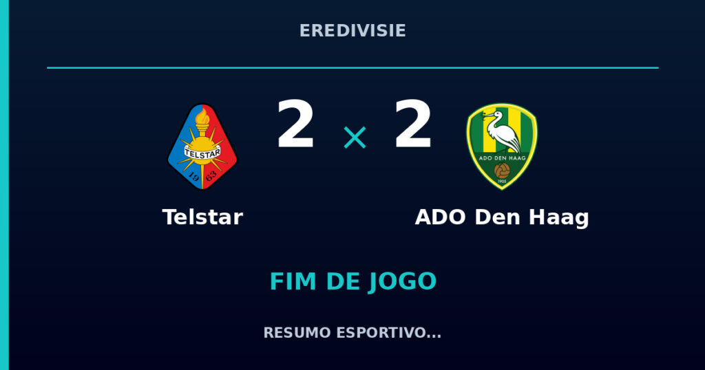 Telstar e ADO Den Haag empatam por 2 a 2