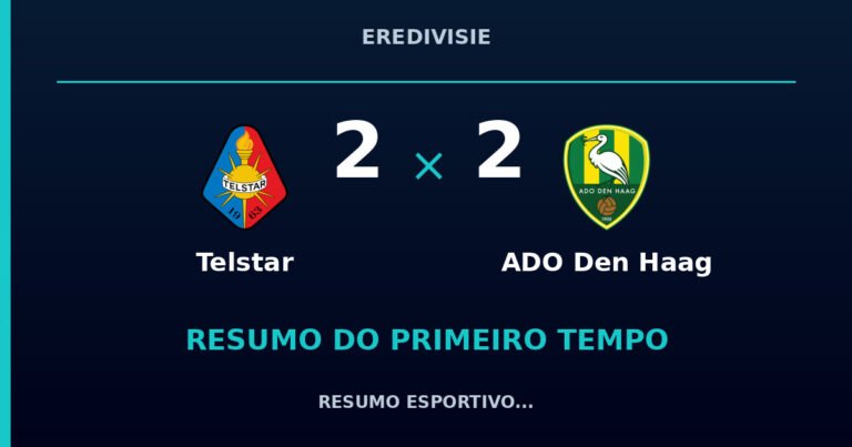 Telstar 2 x 2 ADO Den Haag: como foi o primeiro tempo