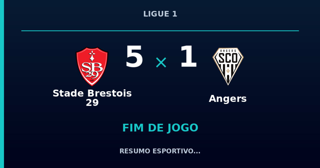 Stade Brestois 29 vence Angers por 5 a 1