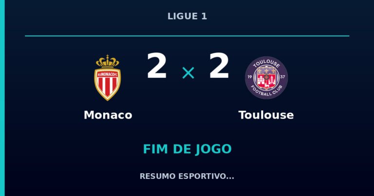 Monaco e Toulouse empatam por 2 a 2