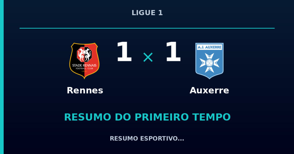 Rennes 1 x 1 Auxerre: como foi o primeiro tempo
