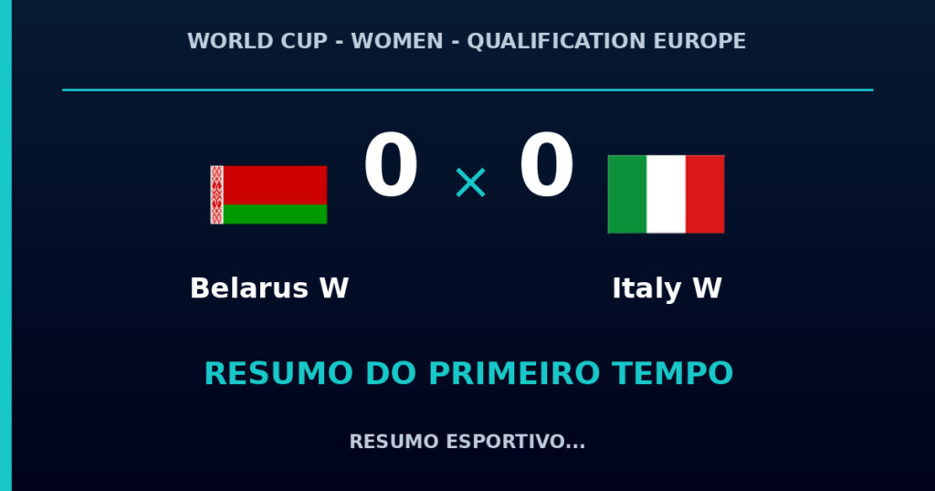 Belarus W 0 x 0 Italy W: como foi o primeiro tempo