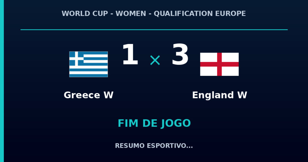 England W vence Greece W por 3 a 1