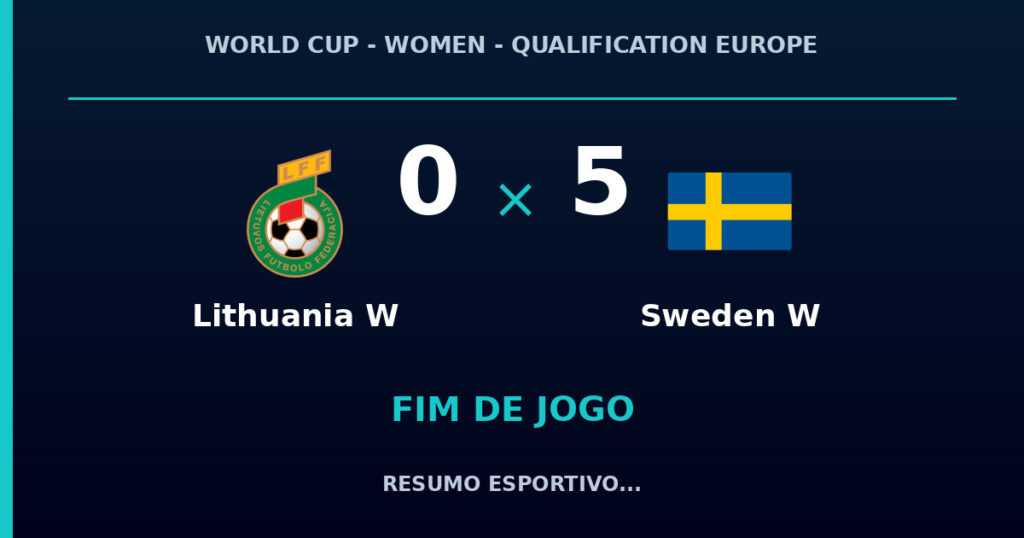 Sweden W vence Lithuania W por 5 a 0