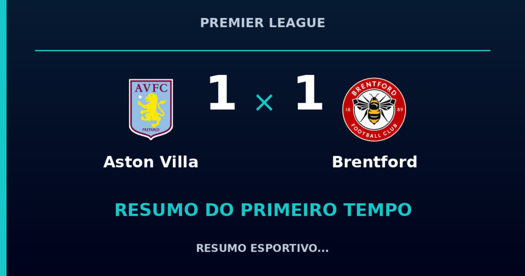 Aston Villa 1 x 1 Brentford: como foi o primeiro tempo