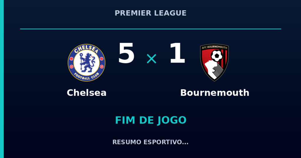 Chelsea vence Bournemouth por 5 a 1