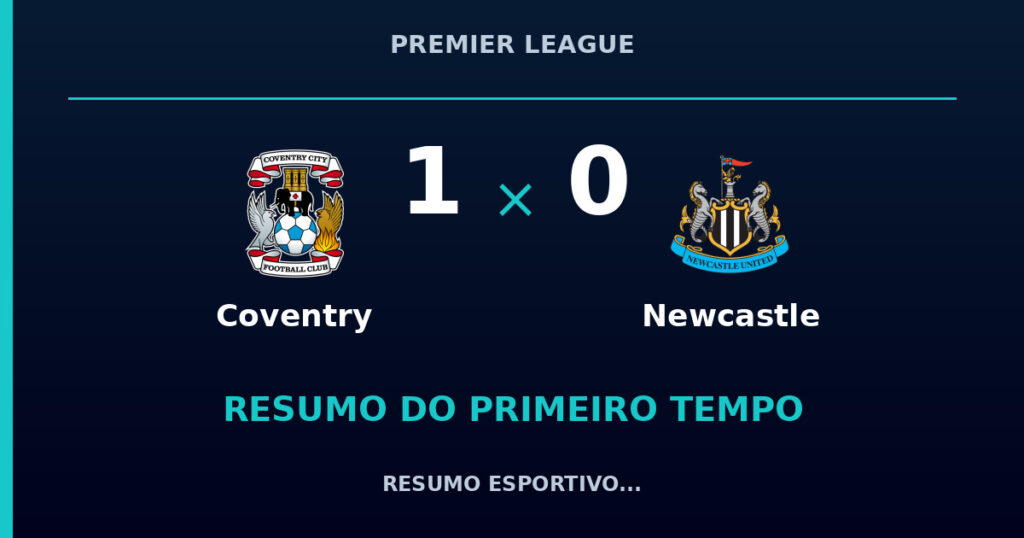 Coventry 1 x 0 Newcastle: como foi o primeiro tempo