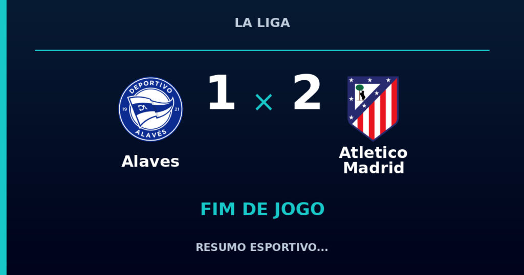 Atletico Madrid marca no fim e vence Alaves por 2 a 1