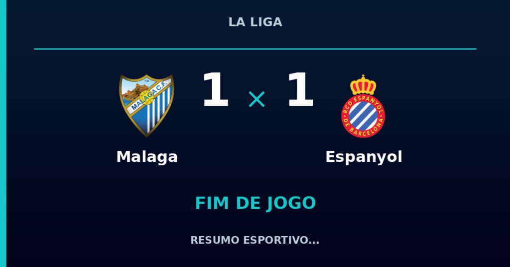 Malaga busca empate aos 90+3 e evita derrota contra Espanyol