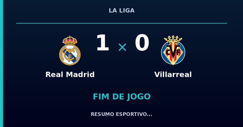 Real Madrid vence Villarreal por 1 a 0