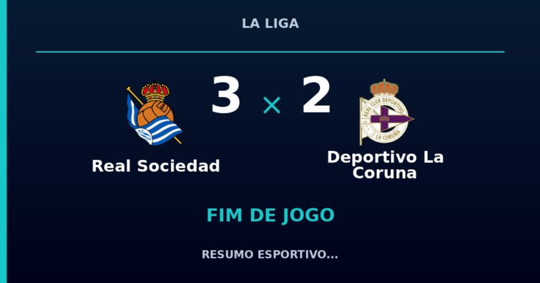 Real Sociedad vence Deportivo La Coruna por 3 a 2