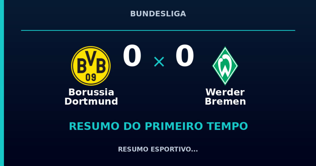 Borussia Dortmund 0 x 0 Werder Bremen: como foi o primeiro tempo