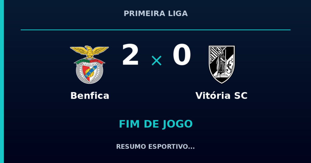 Benfica vence Vitória SC por 2 a 0
