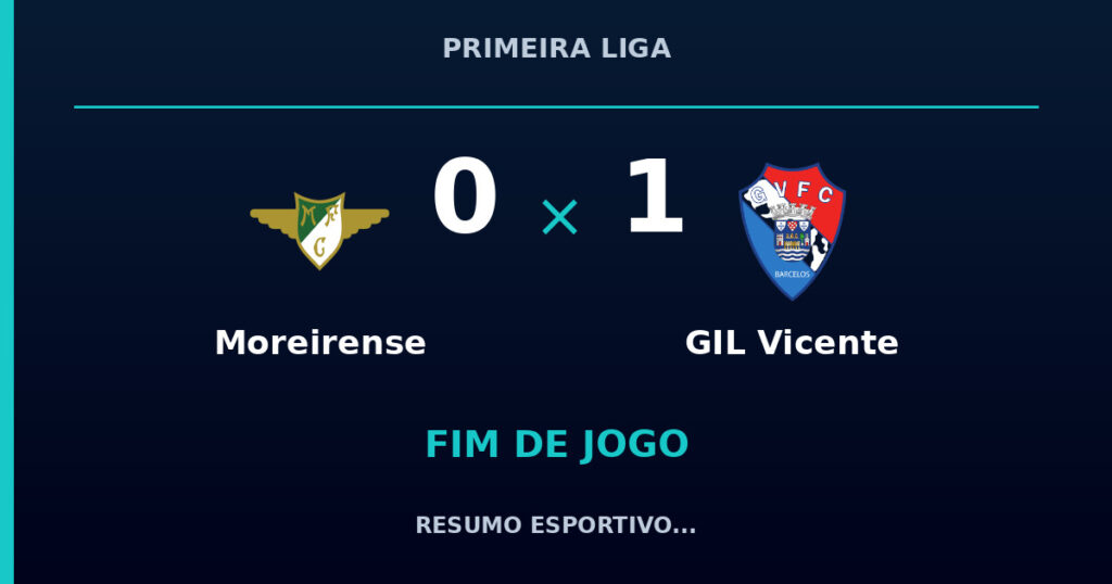 GIL Vicente marca no fim e vence Moreirense por 1 a 0