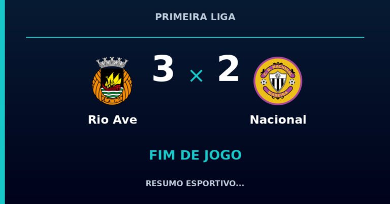 Rio Ave reage e vence Nacional por 3 a 2